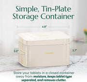 Tablet Tin - Lidded Storage Bins